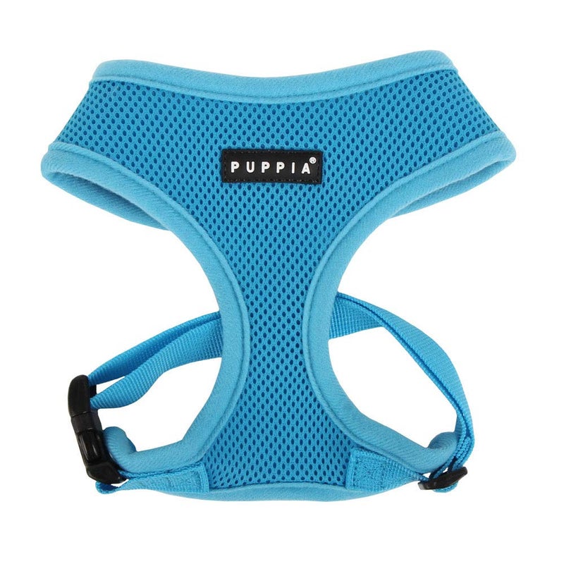 Puppia Soft Dog Harness No Choke Over-The-Head Triple Layered Breathable Mesh Adjustable Chest Belt and Quick-Release Buckle, Sky Blue, Medium - Image 1